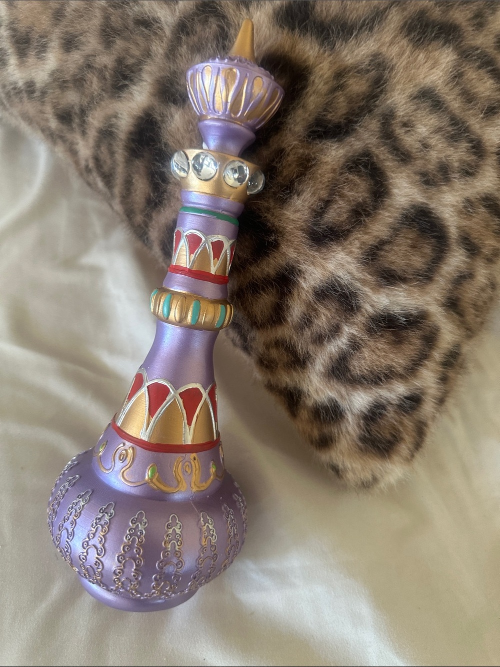 Purple Decorative Glass Perfume Bottle with Gold Accents i dream of jeannie